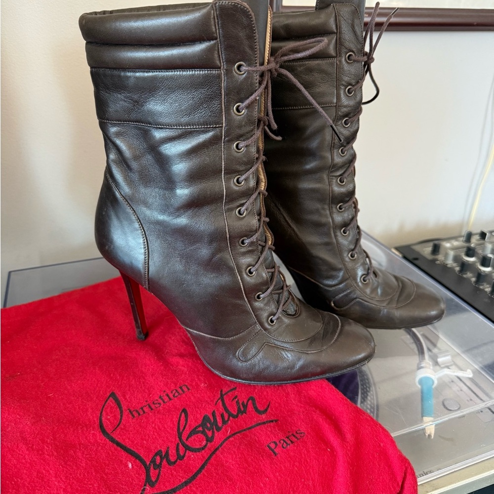 Christian Louboutin Women's Brown Leather Boots